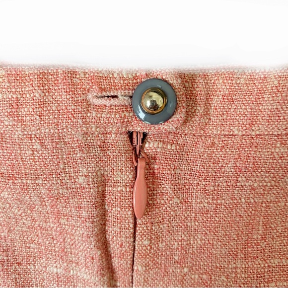 Burberry London Wool, Linen, & Silk Blend Pink Midi Pencil Skirt High Waisted 4 - Picture 8 of 12